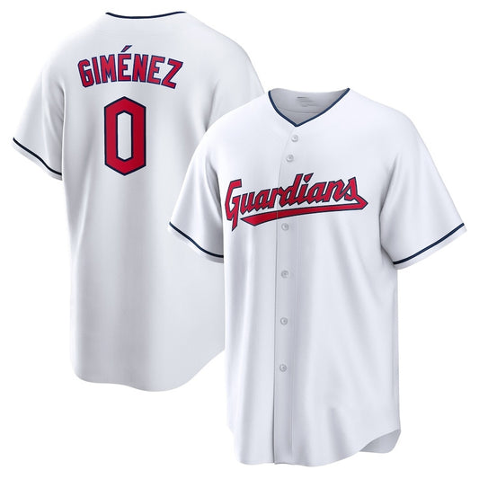 Cleveland Guardians #0 Andrés Giménez Home Replica Player Jersey - White Stitched Baseball Jersey