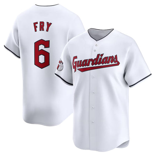 Cleveland Guardians #6 David Fry Home Limited Player Jersey - White Stitched Baseball Jersey