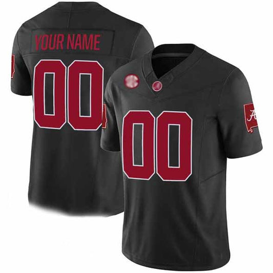 Custom A.Crimson Tide Active Player Black F.U.S.E. Alabama Map Stitched Football College Jerseys