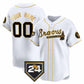 Custom Atlanta Braves White Gold 2024 Spring Training Patch Limited Stitched Baseball Jersey