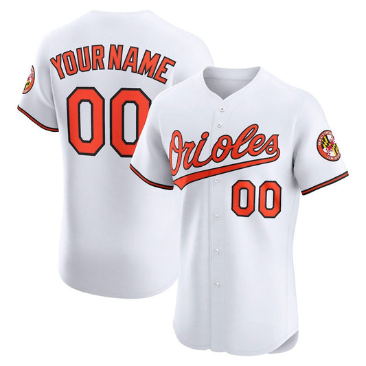 Custom Baltimore Orioles Home Elite Jersey – White Stitched Baseball Jersey