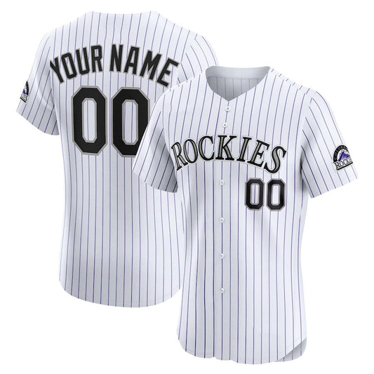 Custom Colorado Rockies Home Elite Jersey – White Baseball Jerseys
