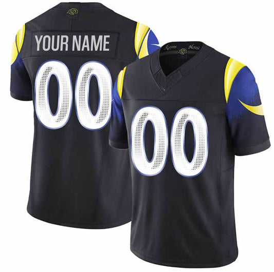 Custom LA.Rams Active Player Black 2025 F.U.S.E. “Rivalries” Vapor Limited Football Stitched Jersey