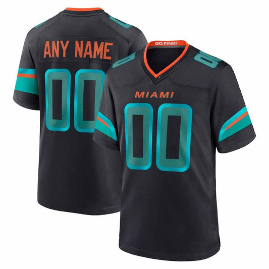 Custom M.Dolphins 2025 Rivalries Collection Game Jersey - Pitch Blue Football Stitched Jersey