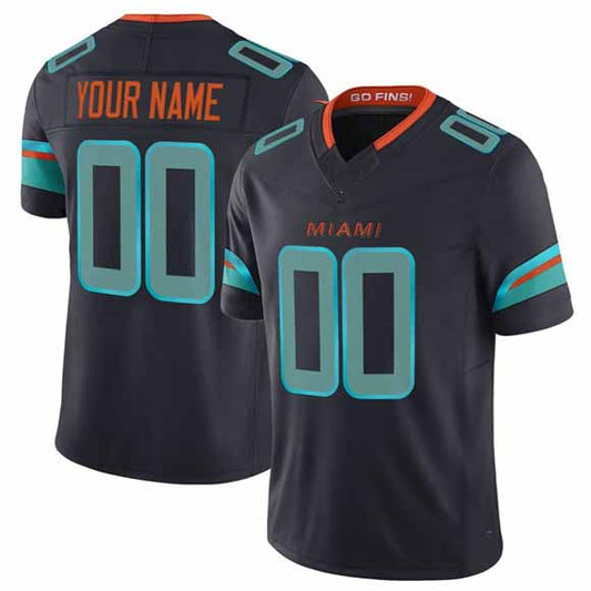 Custom M.Dolphins Active Player Black 2025 F.U.S.E. “Rivalries” Vapor Limited Football Stitched Jersey