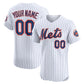 Custom New York Mets Home Elite Sponsor Patch Jersey – White Stitched Baseball Jersey