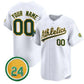 Custom Oakland Athletics Active Player White Rickey Henderson Patch Vapor Premier Limited Stitched Baseball Jersey