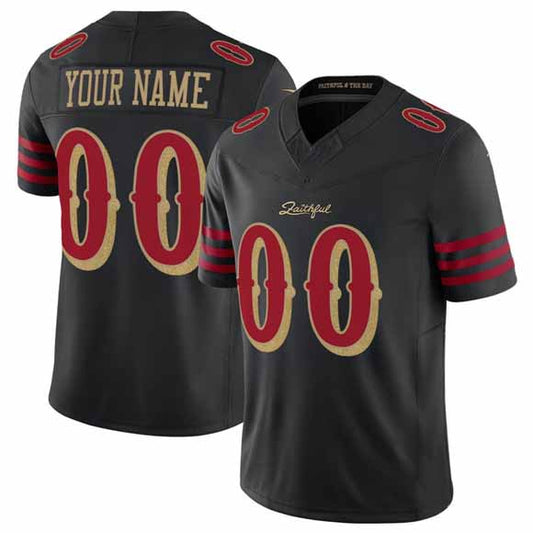 Custom SF.49ers Active Player Black 2025 F.U.S.E. “Rivalries” Vapor Limited Football Stitched Jersey