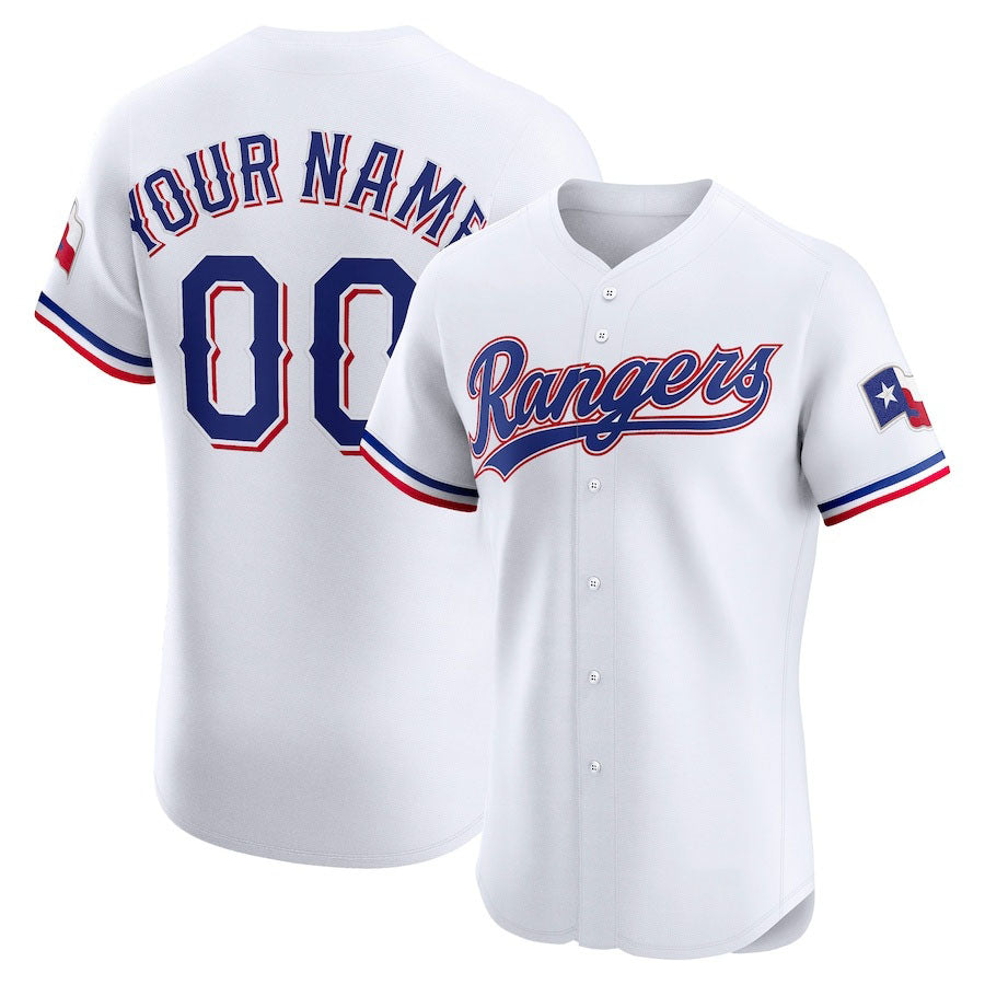 Custom Texas Rangers Home Elite Jersey – White Stitched Baseball Jersey