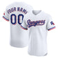 Custom Texas Rangers Home Elite Sponsor Patch Jersey – White Stitched Baseball Jersey
