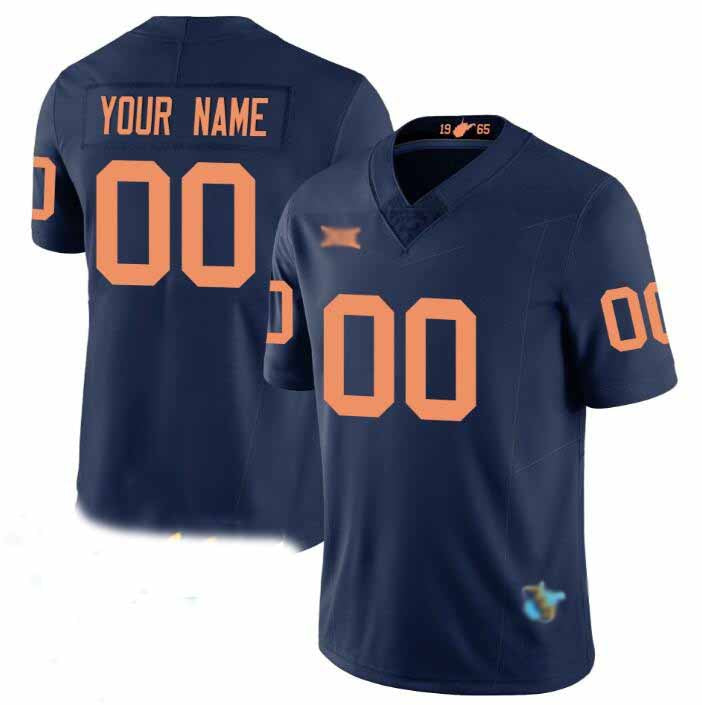 Custom W.Virginia Mountaineers ACTIVE PLAYER Navy F.U.S.E. 1965-2025 Throwback Stitched American College Jerseys