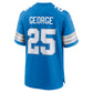 D.Lions #25 Allan George Blue Team Game American Football Jersey