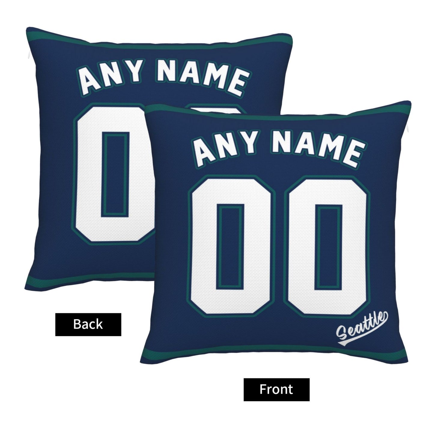 Custom Seattle Mariners Pillow Decorative Throw Pillow Case - Print Personalized Football Team Fans Name & Number Birthday Gift Football Pillows