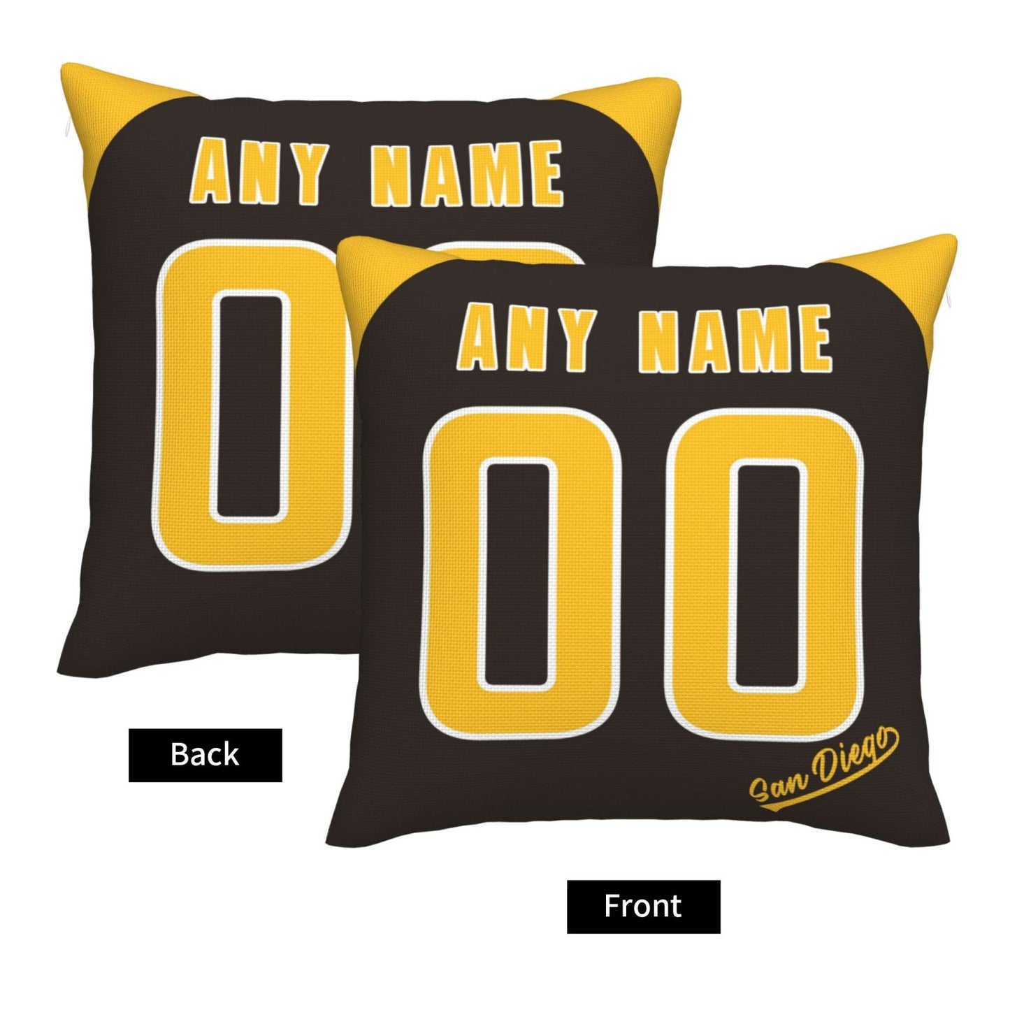 Custom San Diego Padres Pillow Decorative Throw Pillow Case - Print Personalized Football Team Fans Name & Number Birthday Gift Football Pillows
