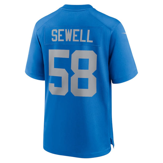D.Lions #58 Penei Sewell Blue Alternate Game Stitched American Football Jerseys