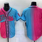 Detroit Tigers Blank Pink Blue Limited Stitched Baseball Jersey