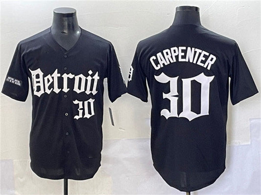 Detroit Tigers #30 Kerry Carpenter Black 'Motor Gothic Edition' Vapor Premier Limited Stitched Baseball Jersey