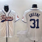 Detroit Tigers #31 Riley Greene White With Patch Cool Base Stitched Baseball Jersey