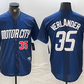 Detroit Tigers #35 Justin Verlander Number Navy 2024 City Connect Cool Base Limited Stitched Baseball Jersey