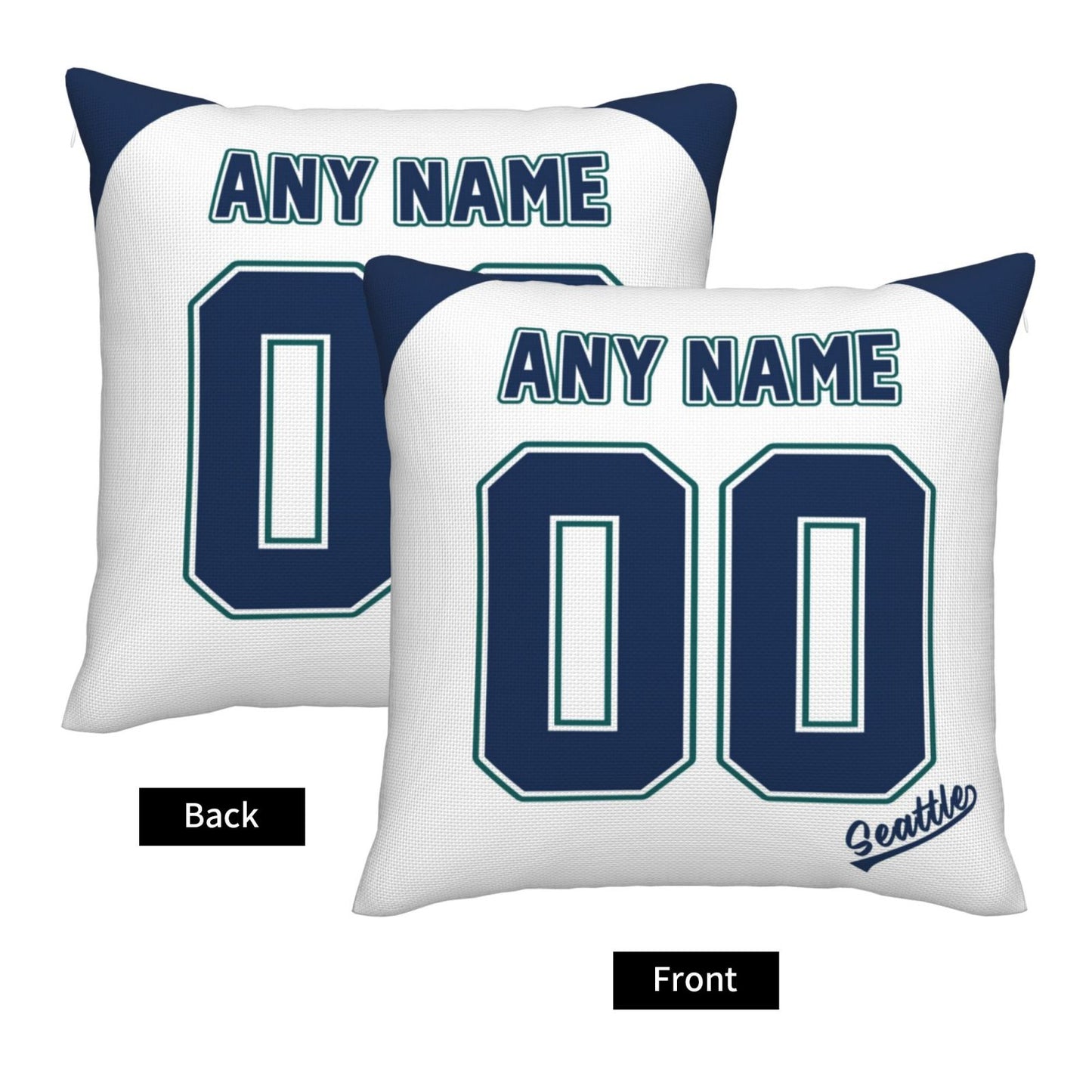 Custom Seattle Mariners Pillow Decorative Throw Pillow Case - Print Personalized Football Team Fans Name & Number Birthday Gift Football Pillows