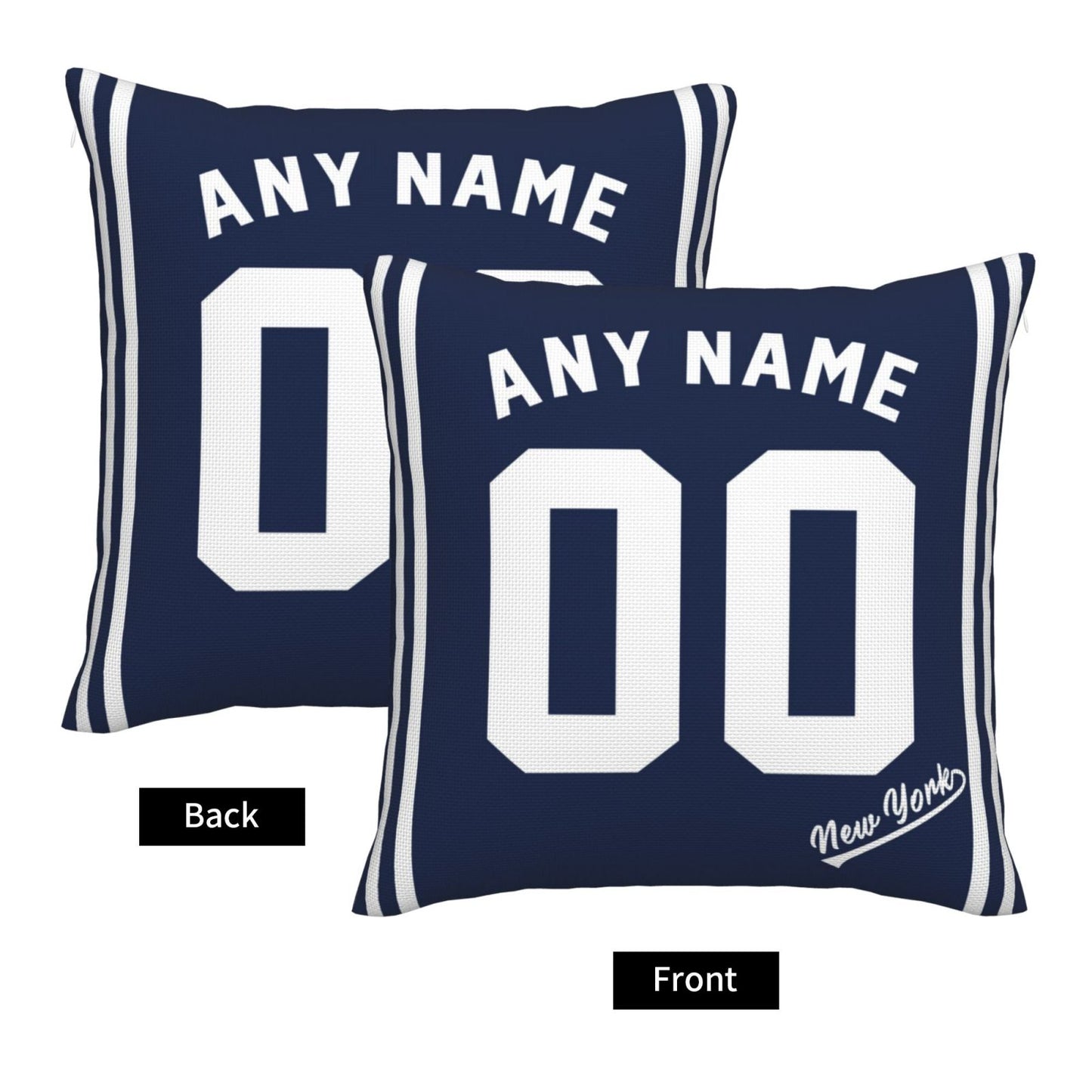 Custom New York Yankees Pillow Decorative Throw Pillow Case - Print Personalized Football Team Fans Name & Number Birthday Gift Football Pillows