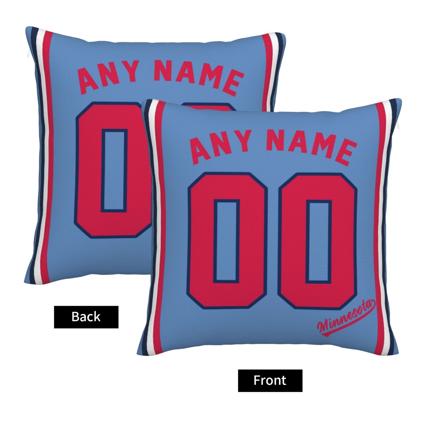 Custom Minnesota Twins Pillow Decorative Throw Pillow Case - Print Personalized Football Team Fans Name & Number Birthday Gift Football Pillows
