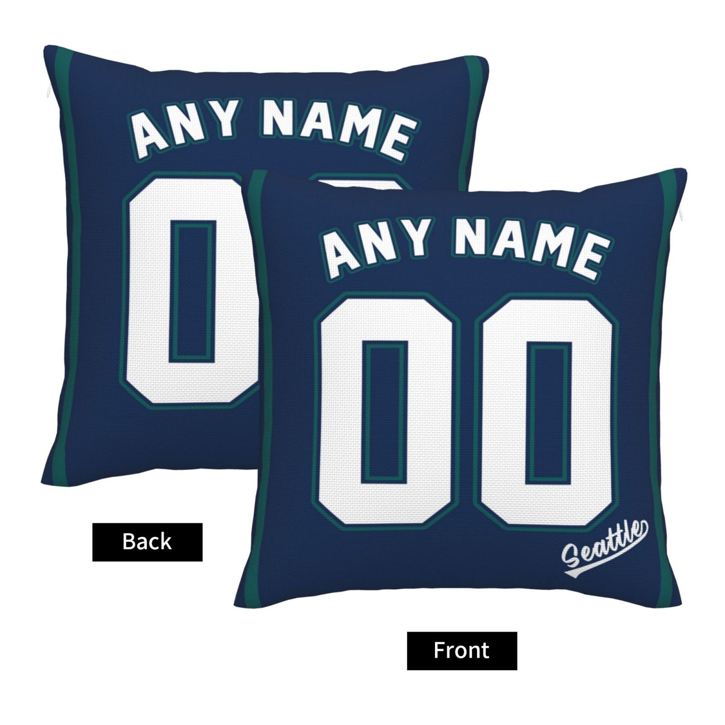 Custom Seattle Mariners Pillow Decorative Throw Pillow Case - Print Personalized Football Team Fans Name & Number Birthday Gift Football Pillows