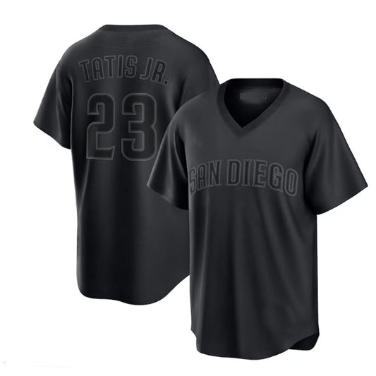 San Diego Padres #23 Fernando Tatís Jr. Pitch Black Fashion Replica Player Jersey - Black Baseball Jerseys