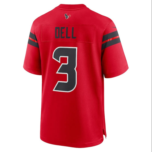 H.Texans #3 Tank Dell Red Alternate Game American Football Jersey