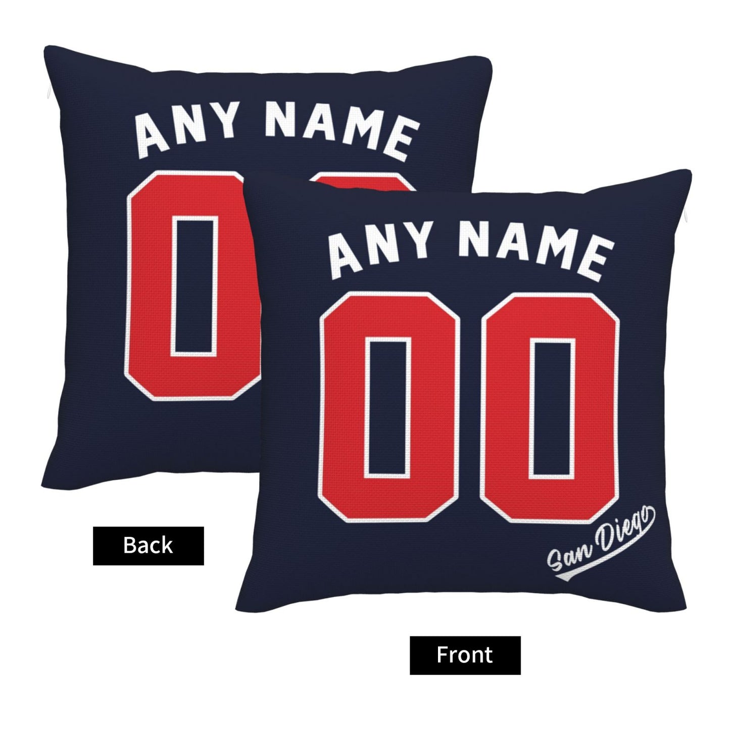 Custom San Diego Padres Pillow Decorative Throw Pillow Case - Print Personalized Football Team Fans Name & Number Birthday Gift Football Pillows