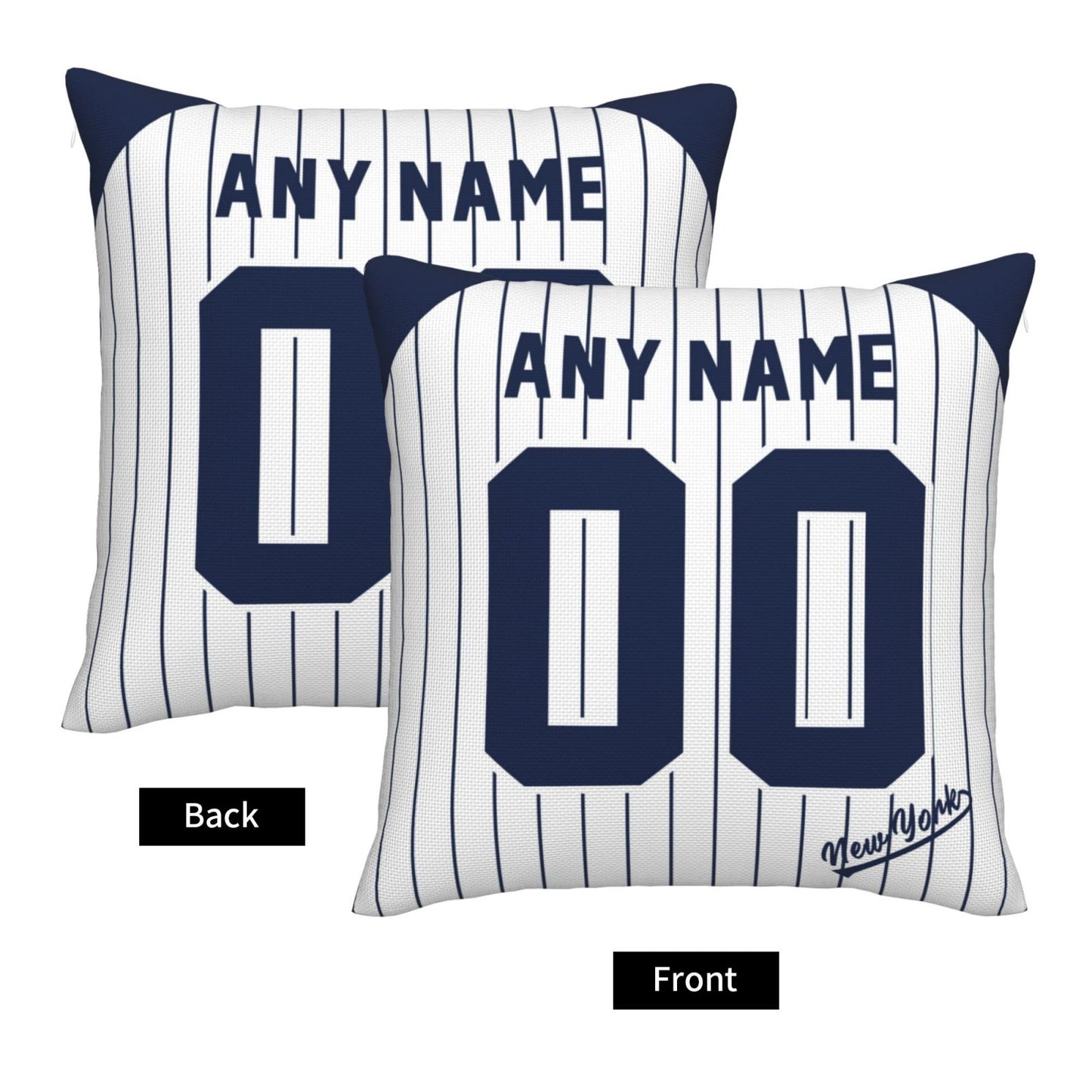 Custom New York Yankees Pillow Decorative Throw Pillow Case - Print Personalized Football Team Fans Name & Number Birthday Gift Football Pillows