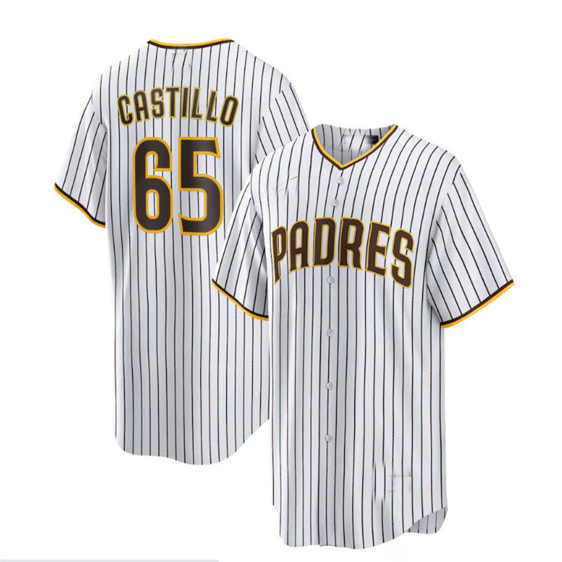 San Diego Padres #65 José Castillo Home Replica Player Jersey - White Baseball Jerseys