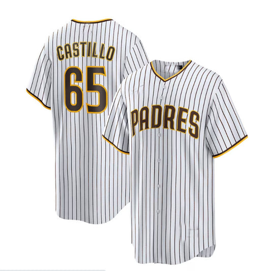 San Diego Padres #65 José Castillo Home Replica Player Jersey - White Baseball Jerseys