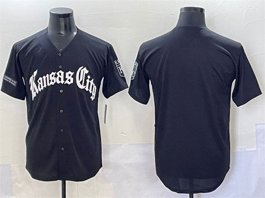 Kansas City Royals Blank Black 'Gothic Crown Edition' Vapor Premier Limited Stitched Baseball Jersey