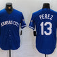 Kansas City Royals #13 Salvador Perez Royal Cool Base Stitched Baseball Jerseys