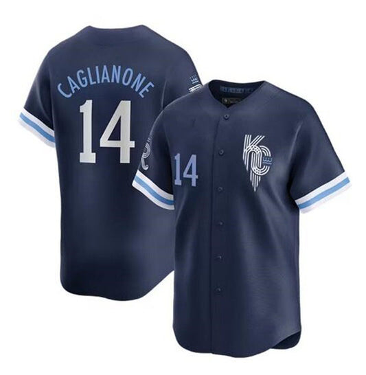 Kansas City Royals #14 Jac Caglianone Navy City Connect Limited Stitched Baseball Jersey