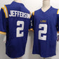 L.Tigers #2 Justin Jefferson Purple FUSE Stitched American College Jerseys