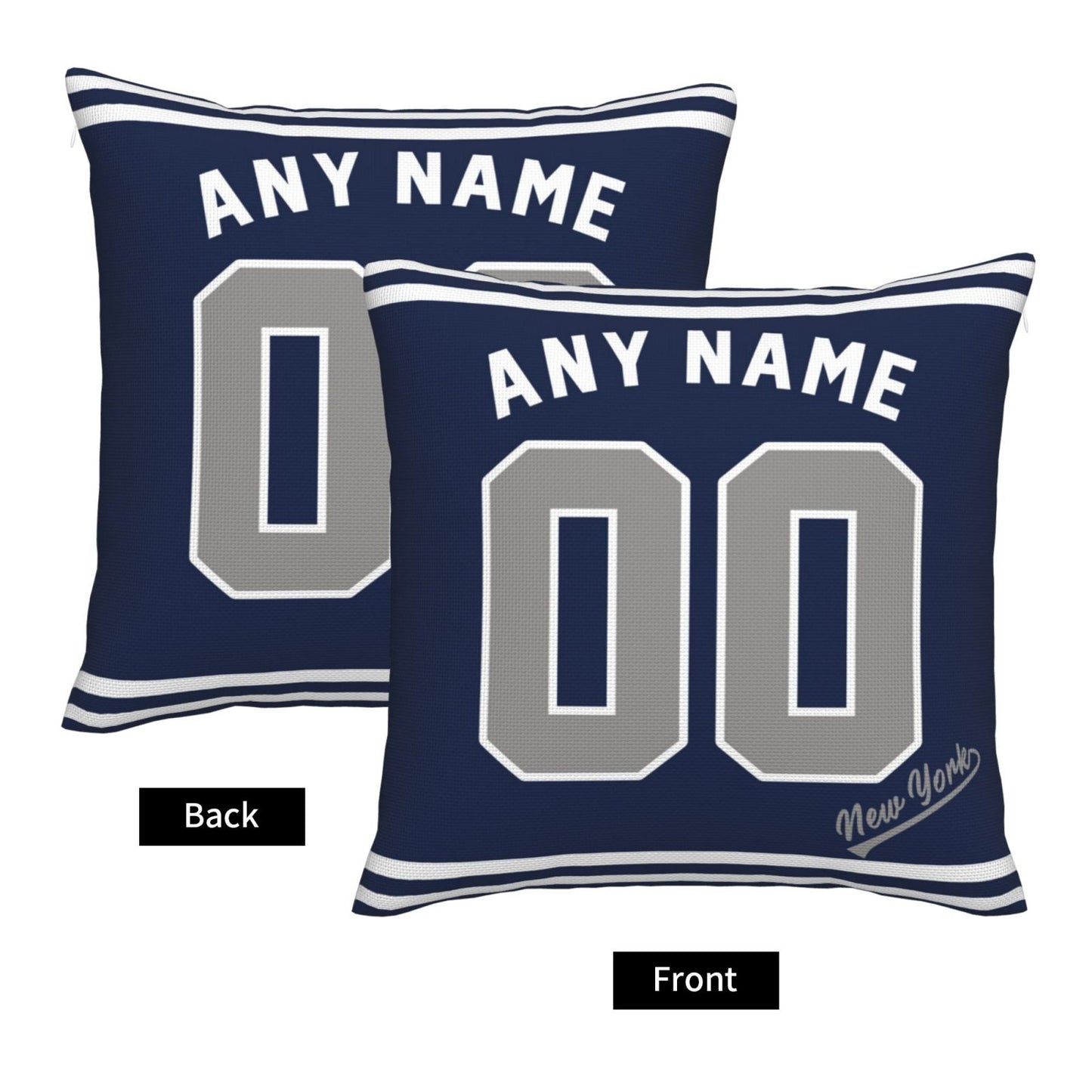 Custom New York Yankees Pillow Decorative Throw Pillow Case - Print Personalized Football Team Fans Name & Number Birthday Gift Football Pillows