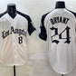 Los Angeles Dodgers Front #8 Back #24 Kobe Bryant White Black Mexico 2025 LA Gothic Style With Fernando Patch Vapor Premier Limited Stitched Baseball Jersey