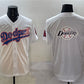 Los Angeles Dodgers Team Big Logo White With American Flag Patch Limited Stitched Baseball Jersey
