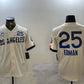Los Angeles Dodgers #25 Tommy Edman Cream 2024 World Series With No. 34 Patch City Connect Limited Stitched Baseball Jersey