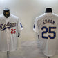 Los Angeles Dodgers #25 Tommy Edman White Gold Home Limited Stitched Baseball Jersey