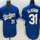Los Angeles Dodgers #31 Tyler Glasnow Number Blue Stitched Cool Base Jerseys Baseball Jersey