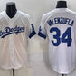 Los Angeles Dodgers #34 Fernando Valenzuela White City Connect Cool Base Stitched Baseball Jersey