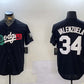 Los Angeles Dodgers #34 Toro Valenzuela Black Mexico 2024 World Series Cool Base Stitched Baseball Jersey