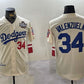Los Angeles Dodgers #34 Toro Valenzuela Cream 1981 Cooperstown Stitched Baseball Jersey