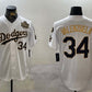 Los Angeles Dodgers #34 Toro Valenzuela White Gold 2024 World Series With Fernando Memorial Patch Limited Stitched Baseball Jersey