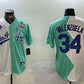 Los Angeles Dodgers #34 Toro Valenzuela White Green Split 2024 World Series All-Star Cool Base Stitched Baseball Jersey