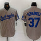 Los Angeles Dodgers #37 Teoscar Hernandez Grey With Los Cool Base Stitched Baseball Jerseys