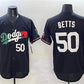 Los Angeles Dodgers #50 Mookie Betts Black Mexico Flag Limited Stitched Baseball Jersey